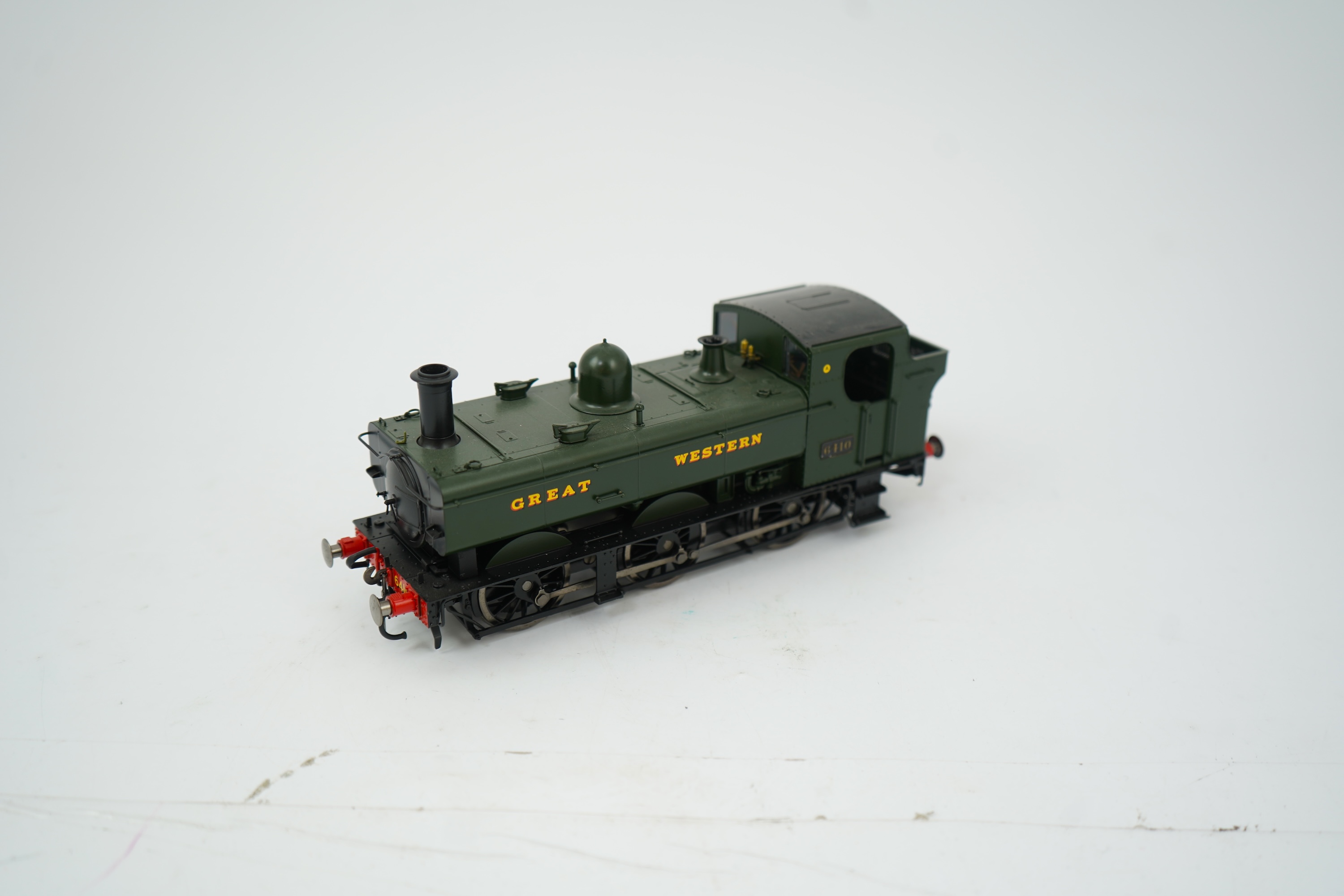 An 0 Gauge ‘Super O’, made in China, model of GWR Class 64xx, 6410, 0-6-0T locomotive, powered for two rail operation.